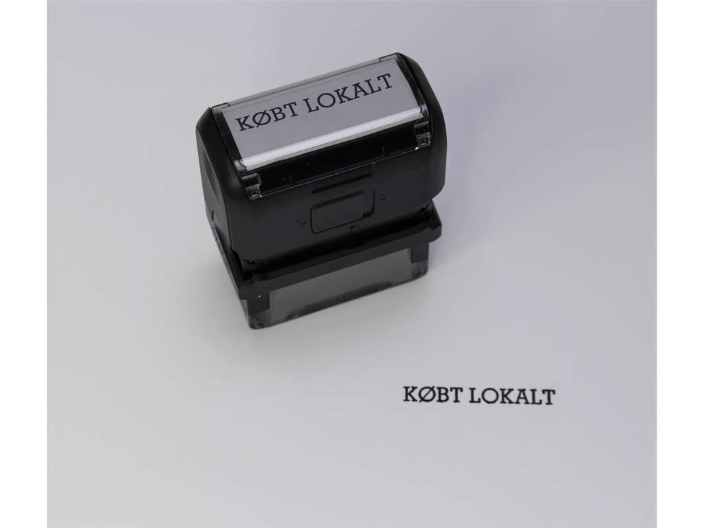 "Købt Lokalt" stempel. Printy 4912
