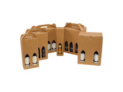 Wine carton 6 fl. brown wave