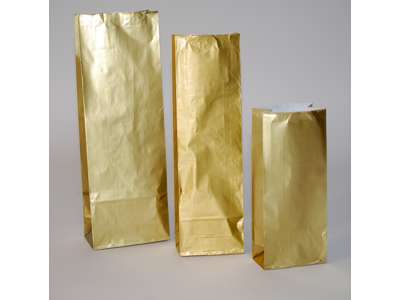 Kaffepose - Tepose 500g guld pakke med 100 stk. minimum køb
