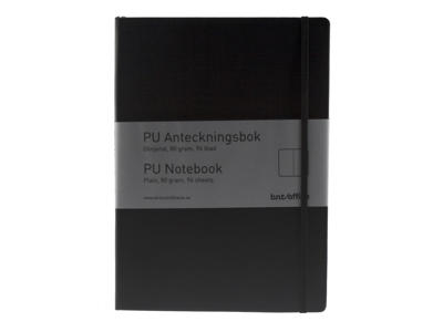 Notesbog A5 sort - Ulinieret
