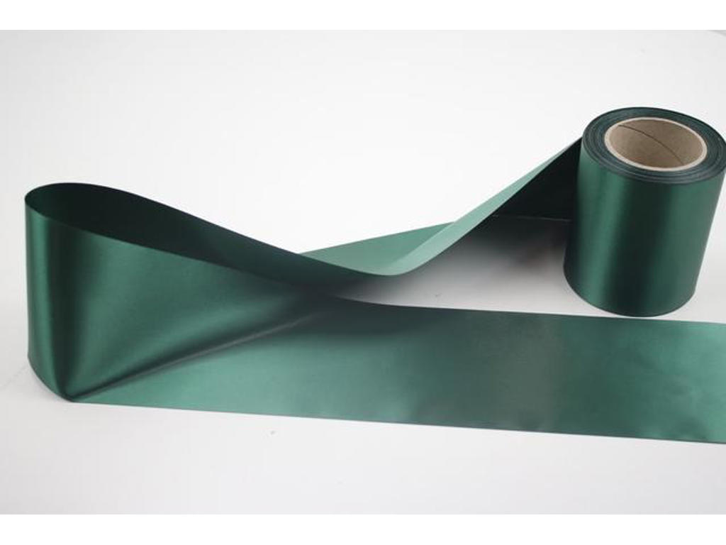 Wreath ribbon bottlegrren 75mm x 25 meter