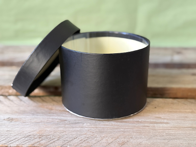 Rund æske sort Ø14 cm