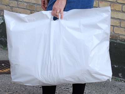 Plastikbæreposer hvid 75x50/5 cm. 250 stk. minimum køb