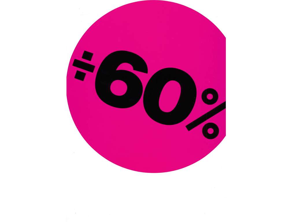 Udsalgsetiketter ø 20cm 60% pink