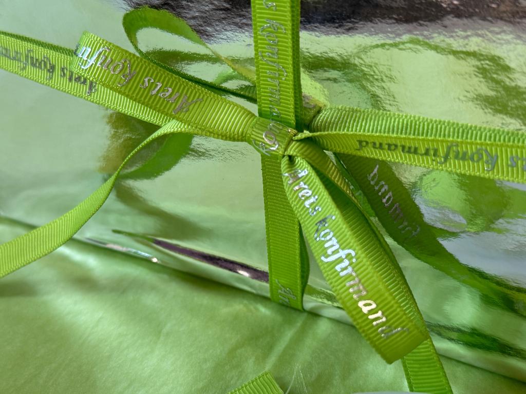 Årets konfirmand bånd lime 9mmx20m