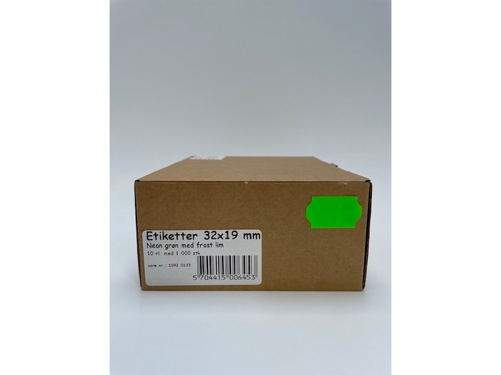 Etiketter 32x19 neon grøn frost - 10 rl.
