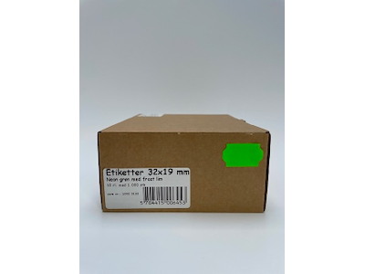 Etiketter 32x19 neon grøn frost - 10 rl.