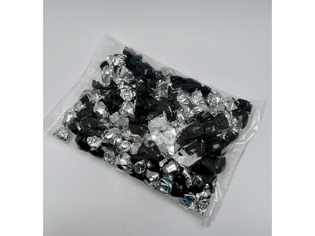 Chokoladekugler sort/sølv - Lakrids 1 kg