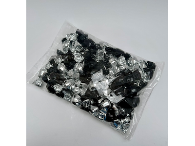 Chokoladekugler sort/sølv - Lakrids 1 kg