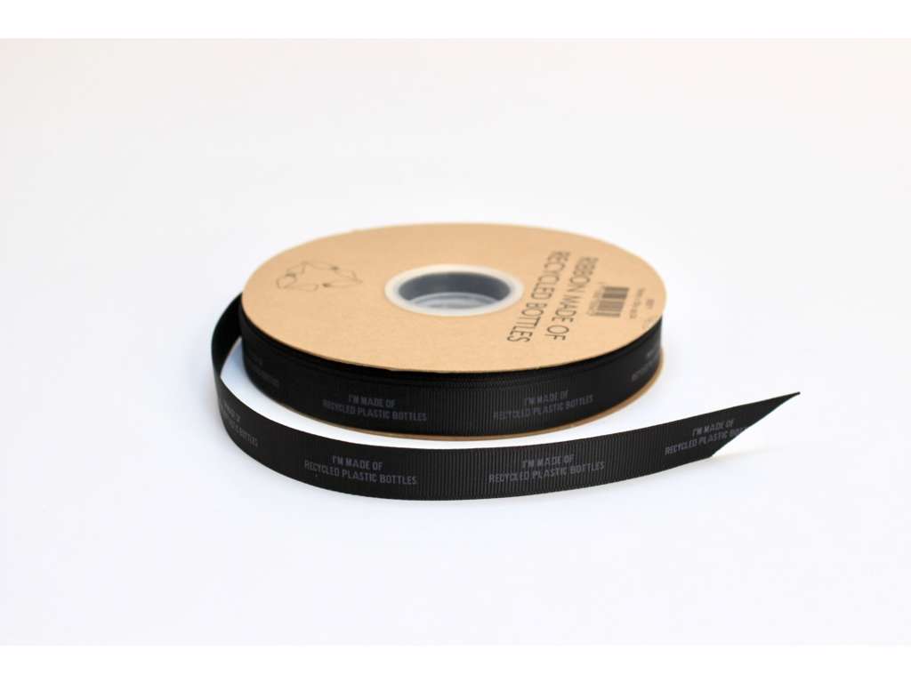 Genbrugsbånd rillet 16mm sort
