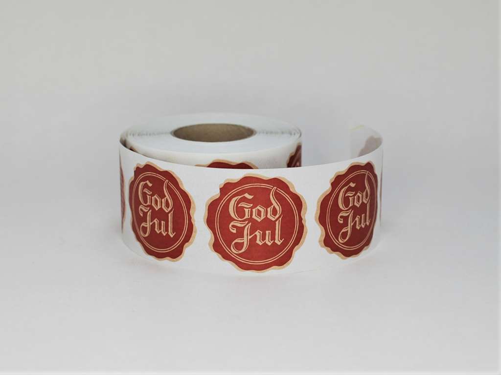 God Jul etiketter 500 stk. pr. rulle