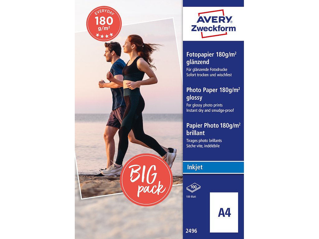 Avery 2496 Klassisk inkjetfotopapir, A4
