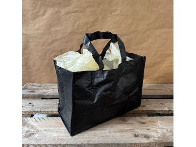 Taske PP-woven sort 35x17x24,5cm 