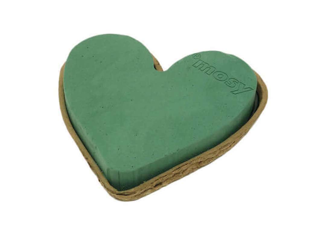 Mosy oasis heart 20cm. 4 hearts in a box