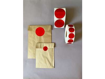 Labels Ø63mm in metallic red - 500 pcs. per roll