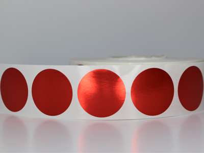 Labels Ø30mm metallic red - 2000 pcs. per roll